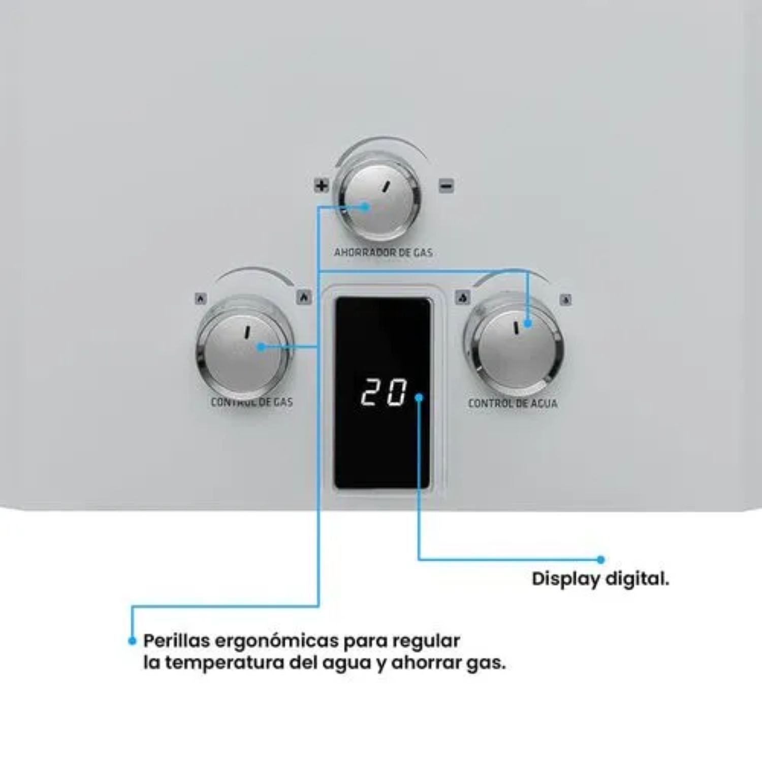 Panel de control con display digital del calentador Challenger WHN-7216