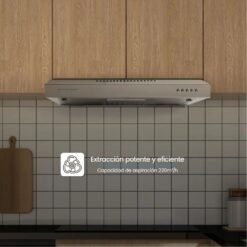 Campana Challenger CX4310 inox con extracción potente instalada en la cocina