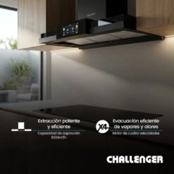 Campana Challenger península 90 cm con aspiración de 1.000 m³/h instalada en cocina