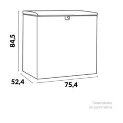 Medidas del congelador Challenger CH-226 blanco: 84,5 cm de alto, 75,4 cm de ancho y 52,4 cm de fondo