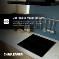 Estufa de inducción Challenger 60 cm ahorra hasta 30% de energía instalada en cocina