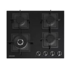 Estufa de empotrar Challenger SAU6769 de 4 puestos en vidrio negro vista superior
