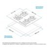Dimensiones de instalación de la estufa de empotrar Challenger SAU6769