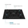 Distribución de los 5 quemadores de la estufa de empotrar Challenger SAU6771