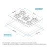 Dimensiones de instalación de la estufa de empotrar Challenger SAU6771