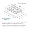 Dimensiones de instalación de la estufa empotrable Challenger SP6043