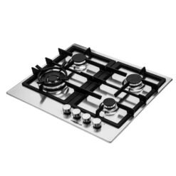 Estufa de empotrar Challenger SV6860 Step Flame inox vista en ángulo