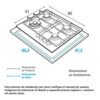 Dimensiones de instalación de la estufa de empotrar Challenger SV6860