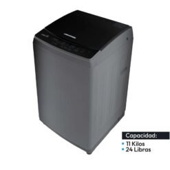 Lavadora Challenger CW5711 gris oscuro de 11 kg vista en ángulo