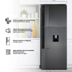 Nevera Challenger 482 L No Frost con dispensador de agua y diseño moderno en cocina