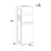 Medidas del dispensador de agua Electrolux ES11WR de 93 cm de alto y 12 kg
