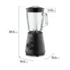 Licuadora Electrolux 1,5 L Vaso de Vidrio 2 Vel. Negra - Image 7