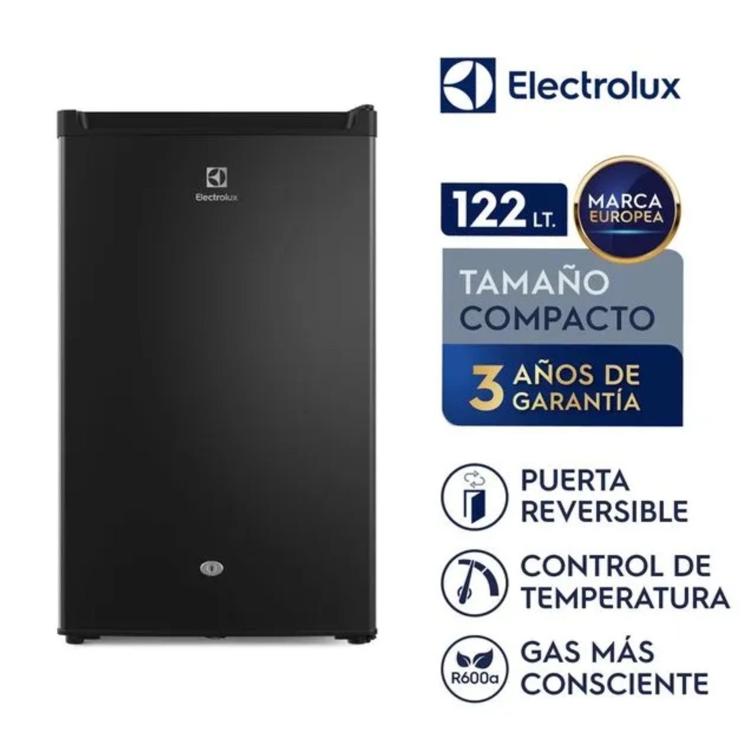Minibar Electrolux 122 litros compacto con puerta reversible y control de temperatura
