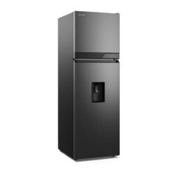 Nevera Electrolux No Frost 239 L negra con dispensador vista lateral
