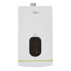 Calentador de paso a gas natural Haceb Coral de 10 litros tiro forzado, vista frontal