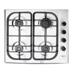 Estufa de empotrar Haceb Sésamo 60 cm inox con parrillas de hierro fundido vista superior