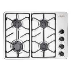 Estufa de empotrar Haceb Tofu 60 cm 4 puestos inox con parrilla en platina vista superior