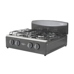 Estufa de mesa Haceb Avellana de 4 puestos con espaldar vista en ángulo