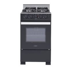 Estufa de piso Haceb Romero Cristal 50 cm con horno gas natural negra vista frontal
