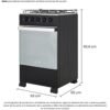 Medidas de la estufa de piso Haceb Romero Reflex 50 cm con horno en cm