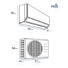 Medidas y peso del aire acondicionado LG 12000 BTU unidad interior y exterior