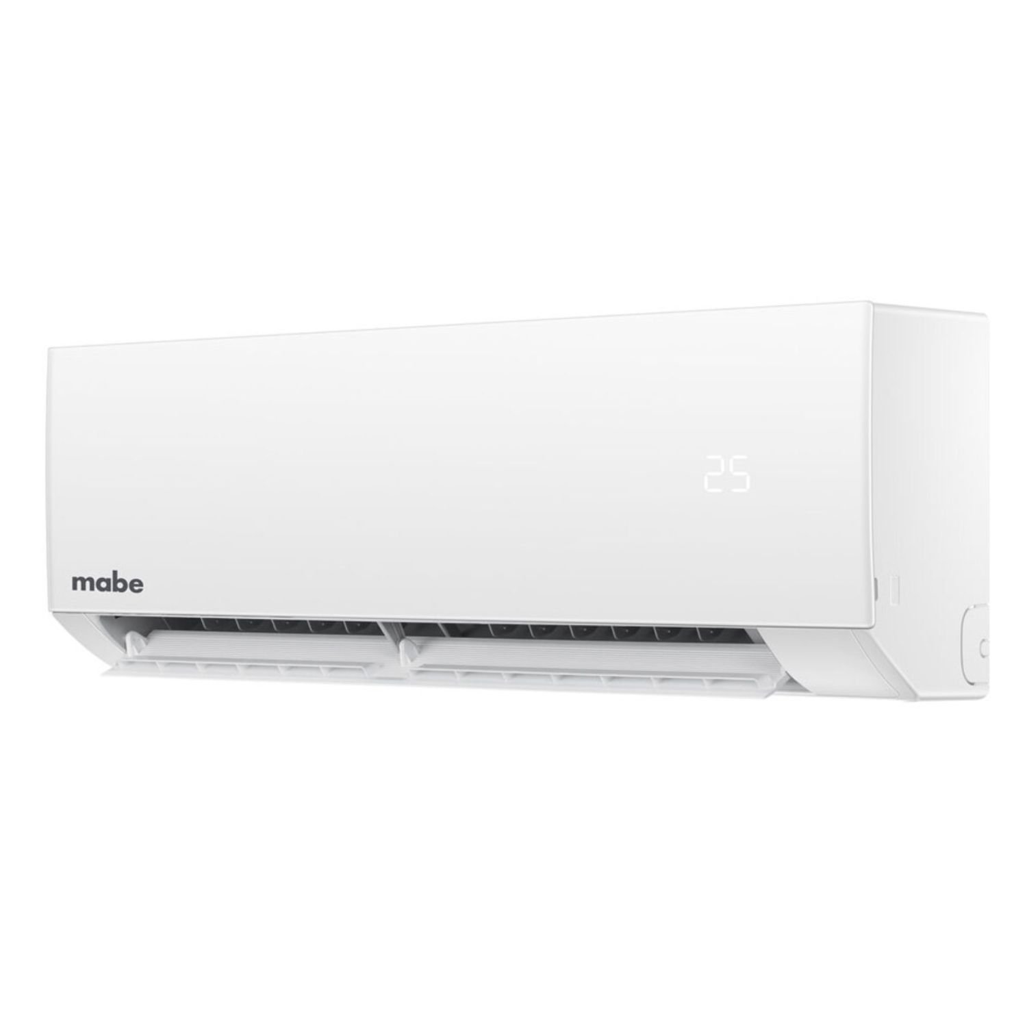 Aire acondicionado Mabe 12.000 BTU vista lateral unidad interior blanca