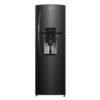 Nevera Mabe No Frost 267 litros Black Steel RMA267FXCC, vista frontal con dispensador de agua