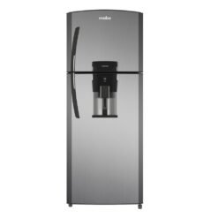 Nevera Mabe No Frost 313 litros Platinum RMA313FXCT, vista frontal con despachador de agua