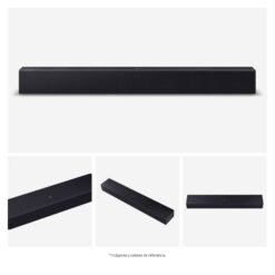 Barra de sonido Samsung HW-B400F vista desde diferentes ángulos
