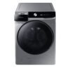 Lavasecadora Samsung WD22T6500GP gris con panel digital vista en ángulo