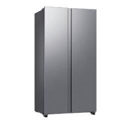 Nevecón Samsung RS40H53XAT gris vista en ángulo con acabado metálico