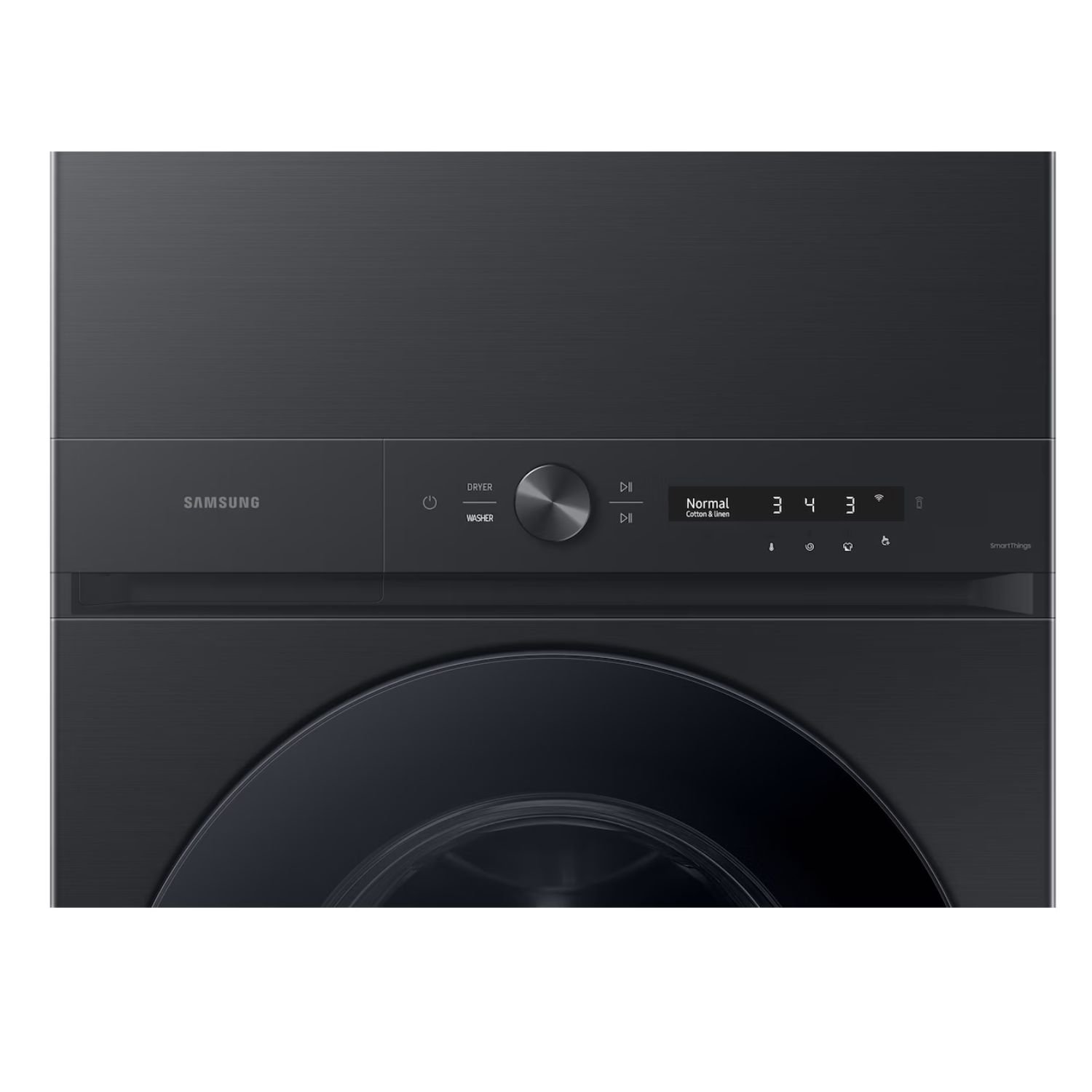 Panel central del centro de lavado Samsung WH26DBH700GV para manejar lavadora y secadora