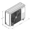Medidas de la unidad exterior aire acondicionado Whirlpool LWA7056Q 12.000 BTU en cm