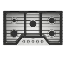 Estufa de empotrar Whirlpool gas 91 cm 5 puestos acero inoxidable vista superior