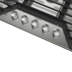 Perillas frontales y parrillas abatibles en hierro fundido estufa Whirlpool 91 cm