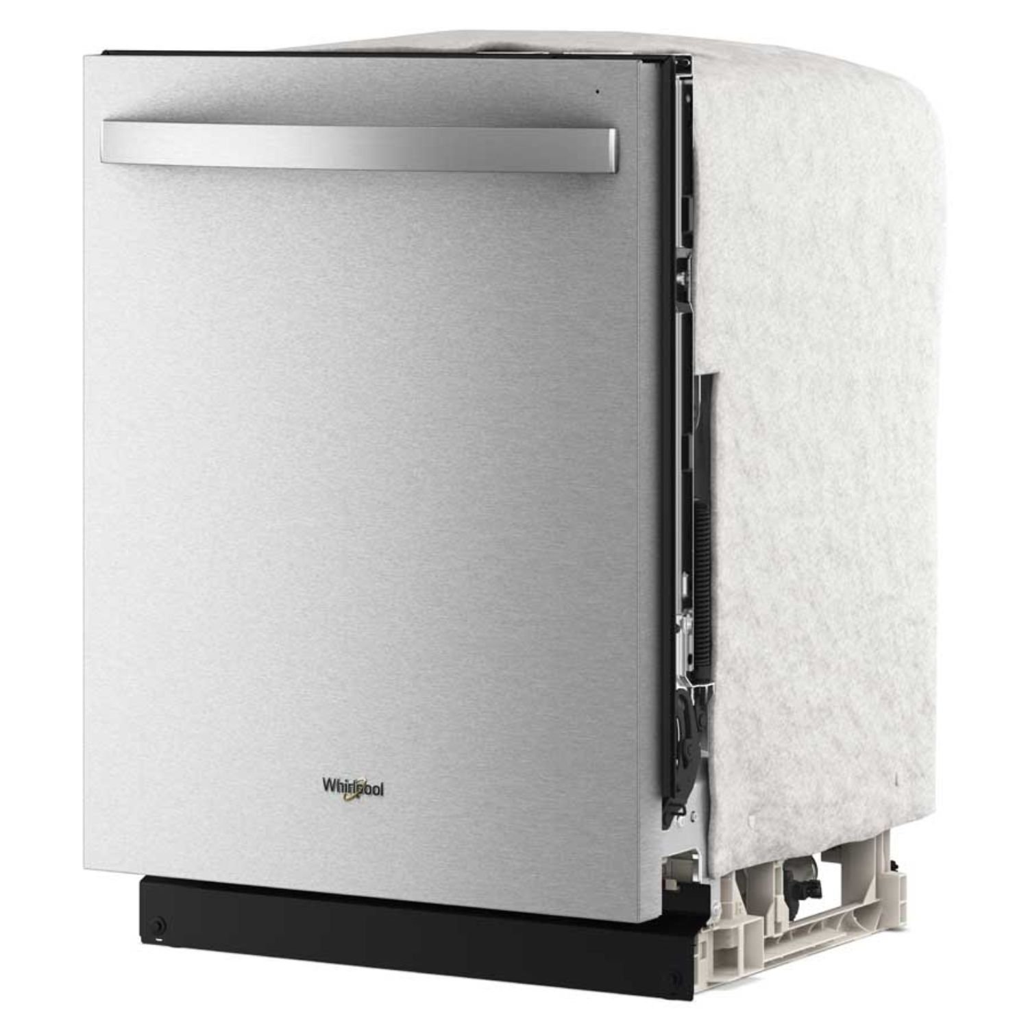 Lavavajillas Whirlpool 60 cm acero inoxidable antihuellas vista lateral