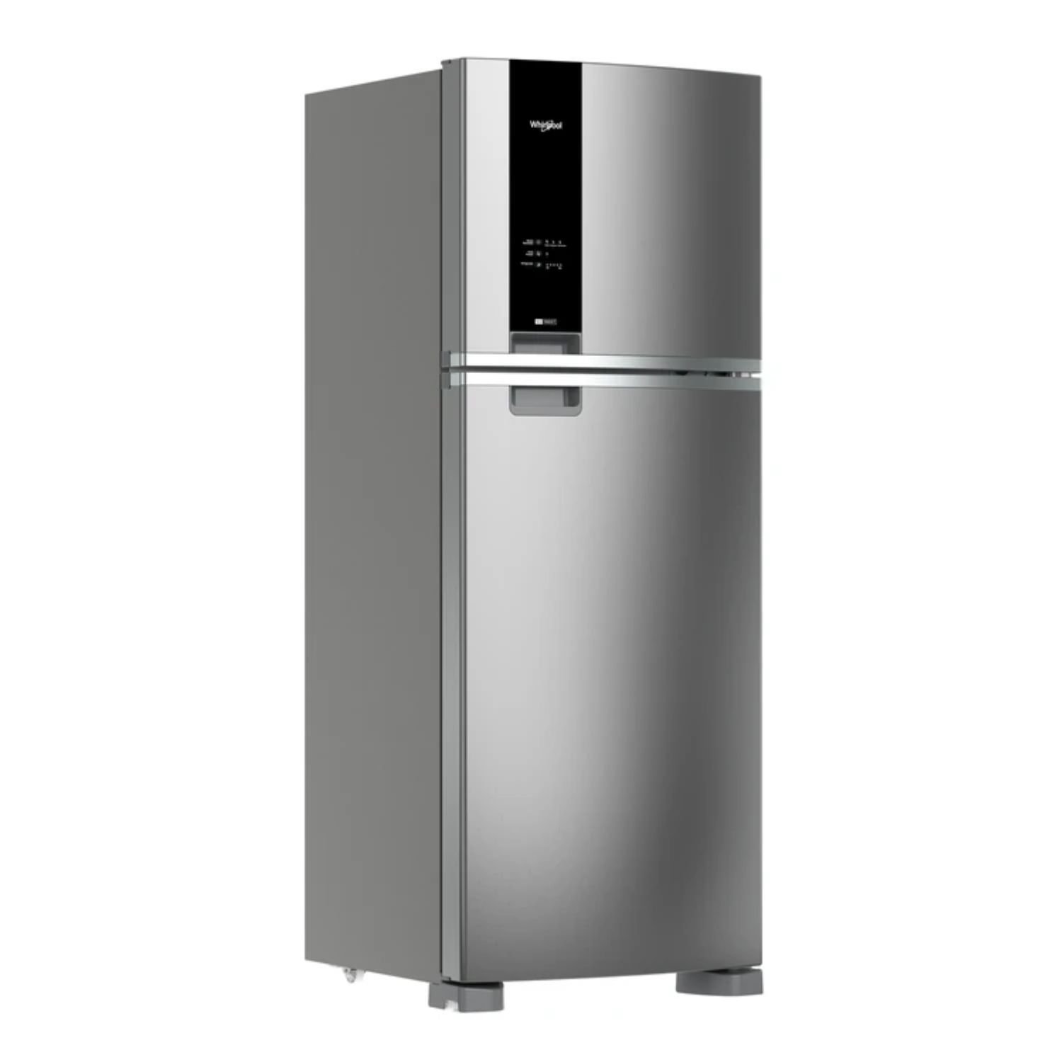 Nevera Whirlpool No Frost 449 L acero inoxidable con panel touch vista lateral