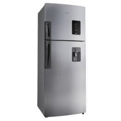 Nevera Whirlpool WRW45AKTWW gris, vista lateral con acabado antihuellas y manijas externas