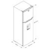 Medidas de la nevera Whirlpool WT32409D: 171 cm de alto, 57,5 cm de ancho y 62,2 cm de fondo