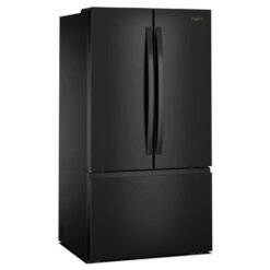 Nevecón Whirlpool French Door 861 L negro acero inoxidable antihuellas vista lateral